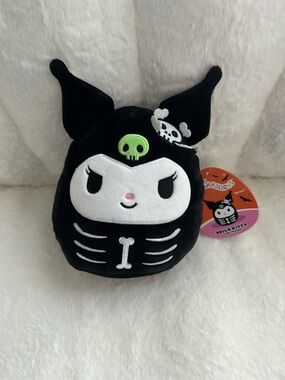 Squishmallow Kuromi Plush in Black, White & Lime Accent